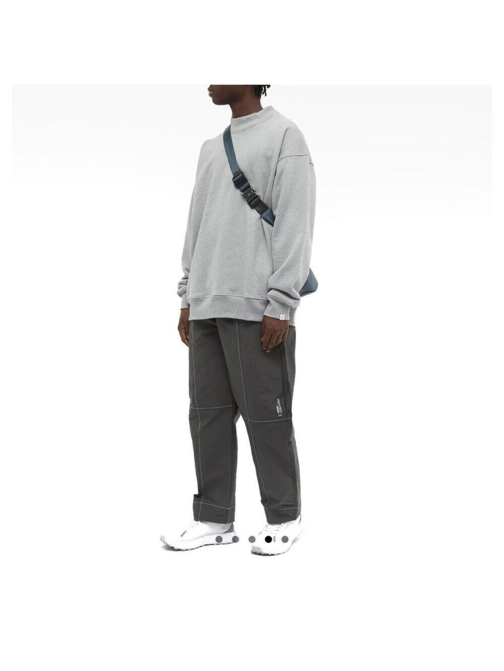NEW - Afield out Tapered, Crinkled, Stitch Nylon, Canvas Gray Trousers Pants - Picture 13 of 16